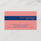 Elegant roze en blauw retro chevron patroon visitekaartje (Achterkant)