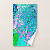 Elegant roze en blauwe grens Hydrangea Bad Handdoek (Handdoek)