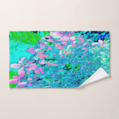 Elegant roze en blauwe grens Hydrangea Bad Handdoek (Handdoek)