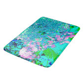 Elegant roze en blauwe grens Hydrangea Badmat (Gekanteld)