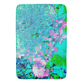 Elegant roze en blauwe grens Hydrangea Badmat (Voorkant Verticaal)