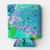 Elegant roze en blauwe grens Hydrangea Blikjeskoeler (Achterkant)