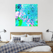 Elegant roze en blauwe grens Hydrangea Canvas Afdruk (Insitu (Slaapkamer))
