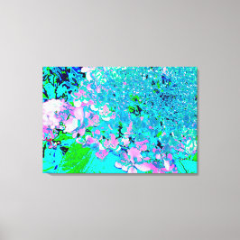 Elegant roze en blauwe grens Hydrangea Canvas Afdruk