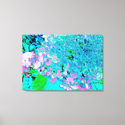 Elegant roze en blauwe grens Hydrangea Canvas Afdruk (Voorkant)