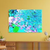 Elegant roze en blauwe grens Hydrangea Canvas Afdruk (Insitu (Woonkamer))