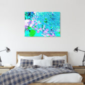Elegant roze en blauwe grens Hydrangea Canvas Afdruk (Insitu (Slaapkamer))
