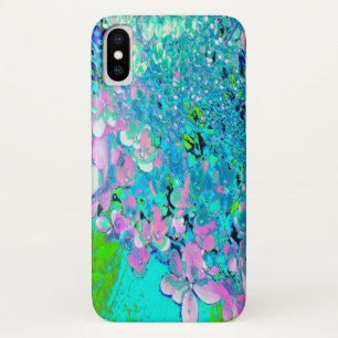Elegant roze en blauwe grens Hydrangea Case-Mate iPhone Case