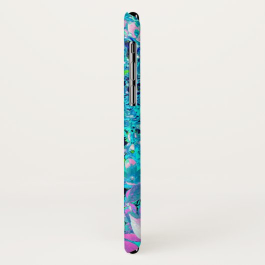 Elegant roze en blauwe grens Hydrangea Case-Mate iPhone Case (Achterkant/links)