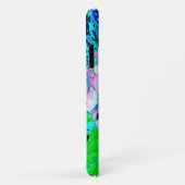 Elegant roze en blauwe grens Hydrangea Case-Mate iPhone Case (Achterkant/rechts)