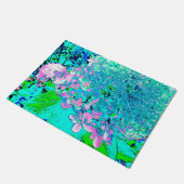 Elegant roze en blauwe grens Hydrangea Deurmat (Schuin)