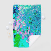 Elegant roze en blauwe grens Hydrangea Golfhanddoek (Insitu)