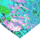 Elegant roze en blauwe grens Hydrangea Korte Tafelloper (Hoek)