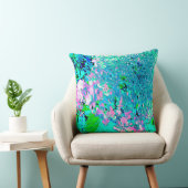 Elegant roze en blauwe grens Hydrangea Kussen (Stoel)