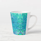 Elegant roze en blauwe grens Hydrangea Latte Mok (Rechts)