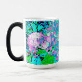 Elegant roze en blauwe grens Hydrangea Magische Mok (Links)