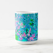Elegant roze en blauwe grens Hydrangea Magische Mok (Midden)