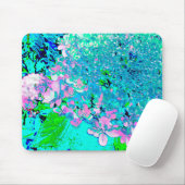 Elegant roze en blauwe grens Hydrangea Muismat (Met muis)