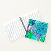 Elegant roze en blauwe grens Hydrangea Notitieboek (Binnen)