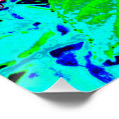 Elegant roze en blauwe grens Hydrangea Perfect Poster (Hoek)