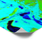 Elegant roze en blauwe grens Hydrangea Poster (Hoek)