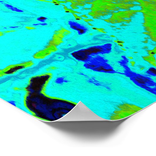 Elegant roze en blauwe grens Hydrangea Poster (Hoek)