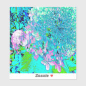Elegant roze en blauwe grens Hydrangea Sticker (Vel)