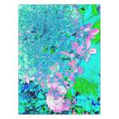 Elegant roze en blauwe grens Hydrangea Tafelkleed (Voorkant)