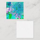 Elegant roze en blauwe grens Hydrangea Vierkante Visitekaartje (Voorkant / Achterkant)