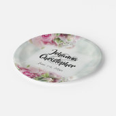 Elegant roze en Blauwgroen lenteteelt Papieren Bordje (Gekanteld)