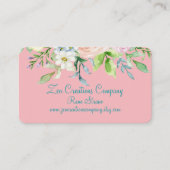 Elegant roze en Blauwgroen Visitekaartje (Voorkant)