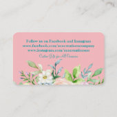 Elegant roze en Blauwgroen Visitekaartje (Achterkant)