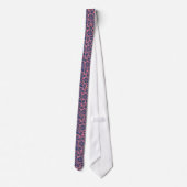 Elegant roze en Blue Floral Damaskers Stropdas (Achterkant)
