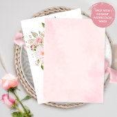 Elegant Roze en Blush Bloemen Lijst Bruiloft Kaart