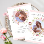 Elegant Roze en Blush Foto Bruiloft Save the Date