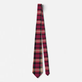 Elegant roze en bruin geruit Gingham patroon Stropdas (Voorkant)