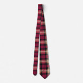 Elegant roze en bruin geruit Gingham patroon Stropdas (Achterkant)