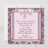 Elegant roze en bruine prinses Baby shower Kaart (Achterkant)