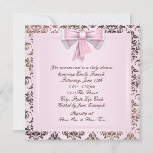 Elegant roze en bruine prinses Baby shower Kaart (Achterkant)