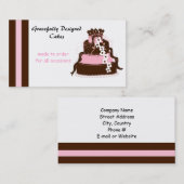 Elegant roze en chocolade Cake Visitekaartje (Voorkant / Achterkant)