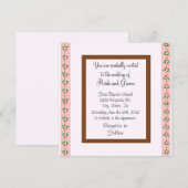Elegant roze en chocolade Wedding Uitnodiging (Voorkant / Achterkant)