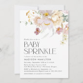 Elegant roze en Cream Floral Baby Sprinkle Kaart (Voorkant)