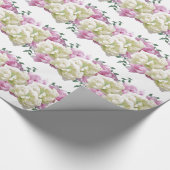 Elegant roze en crème Peony wrapping paper Cadeaupapier (Hoek)