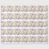 Elegant roze en crème Peony wrapping paper Cadeaupapier (Vlak)