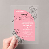 Elegant roze en crème script Trouwen Acryl Uitnodigingen (Insitu (Draagbaar))