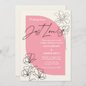 Elegant roze en crème script Trouwen Kaart (Voorkant / Achterkant)