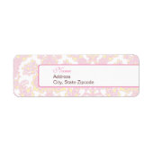 Elegant Roze en Geel Damast Adreslabel Etiket (Voorkant)
