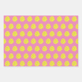 Elegant roze en geel lemonpatroon inpakpapier vel (Voorkant 2)