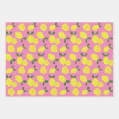 Elegant roze en geel lemonpatroon inpakpapier vel (Voorkant)