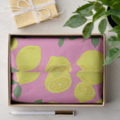Elegant roze en geel lemonpatroon tissuepapier (Geschenk)